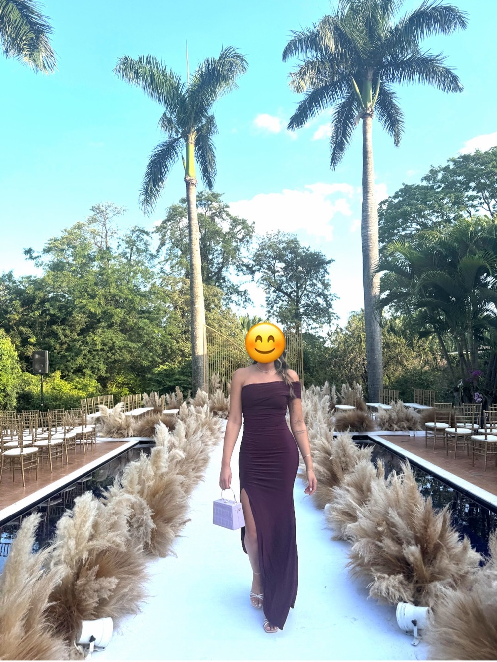 Club L London Plum One-Shoulder Prom Dress
